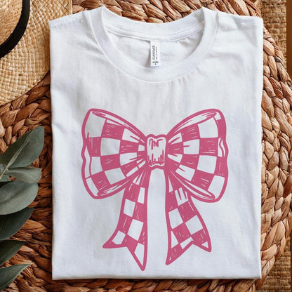 Checkered Bow PNG, Coquette Bow PNG - 300 DPI Design for T-Shirt
