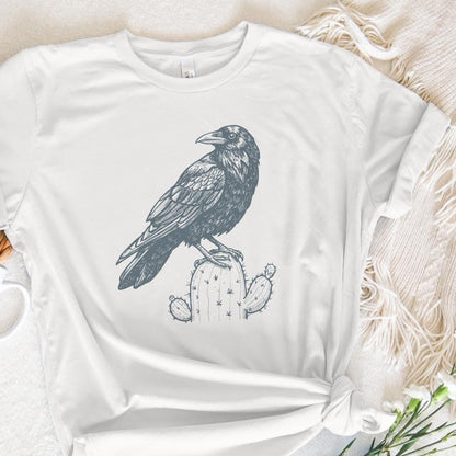 Cactus Crow PNG Digital Download, Retro Vintage Clip Art - 300 DPI Design