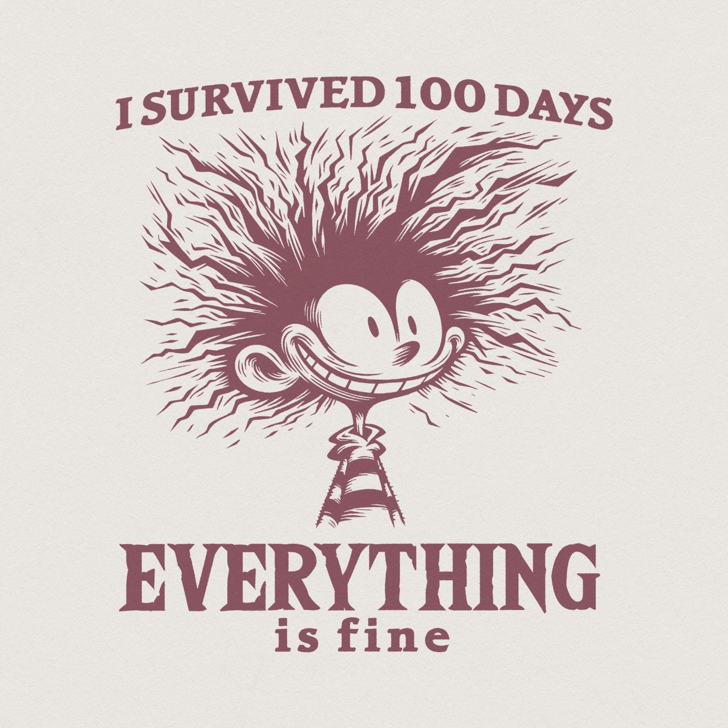 I Survived 100 Days Of School PNG, 100th Day Cartoon School Design - 300