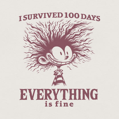 I Survived 100 Days Of School PNG, 100th Day Cartoon School Design - 300