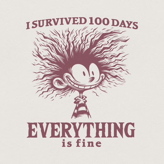 I Survived 100 Days Of School PNG, 100th Day Cartoon School Design - 300