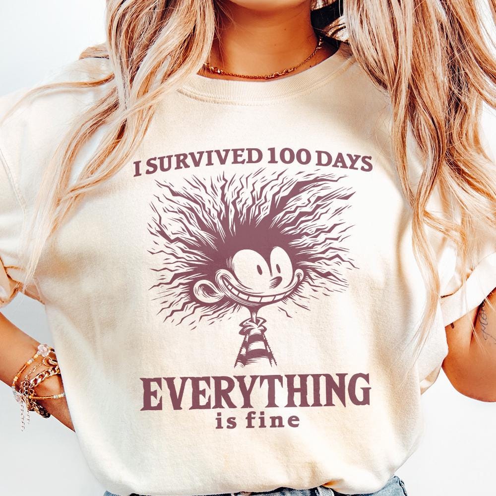 I Survived 100 Days Of School PNG, 100th Day Cartoon School Design - 300