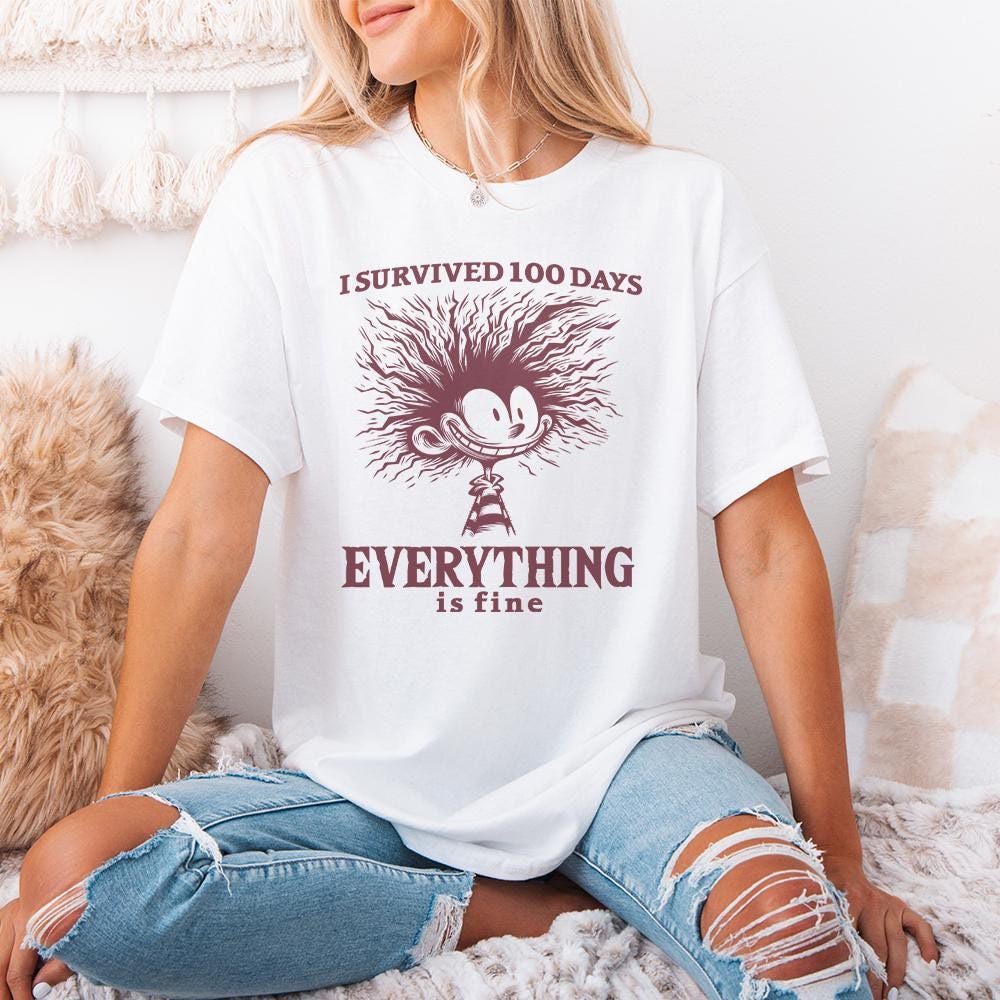 I Survived 100 Days Of School PNG, 100th Day Cartoon School Design - 300