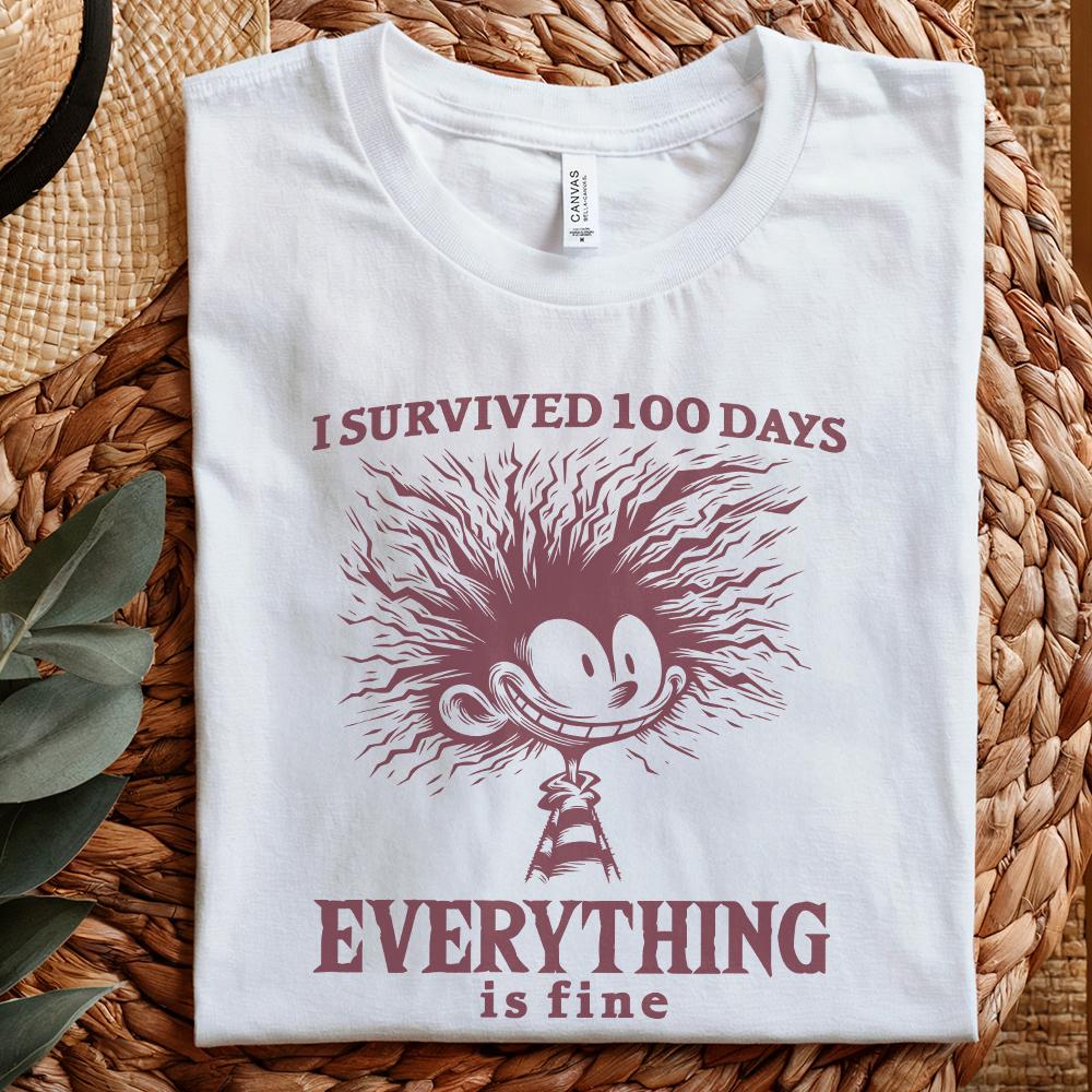I Survived 100 Days Of School PNG, 100th Day Cartoon School Design - 300