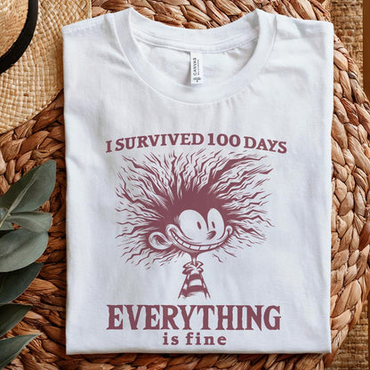 I Survived 100 Days Of School PNG, 100th Day Cartoon School Design - 300