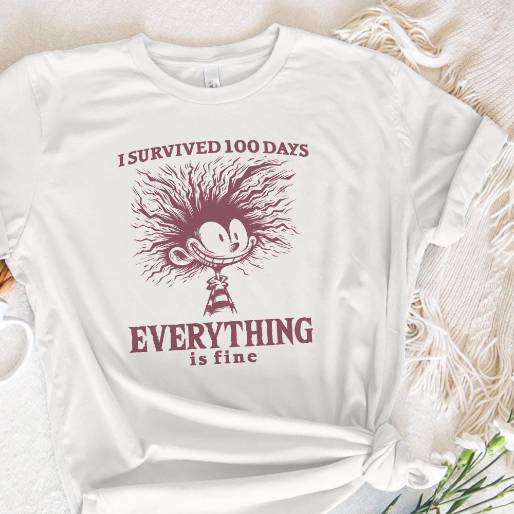 I Survived 100 Days Of School PNG, 100th Day Cartoon School Design - 300