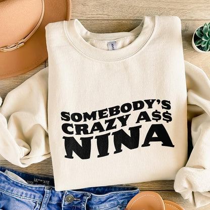 Somebody's Crazy Retro Groovy Quote, Digital Download PNG - 300 DPI