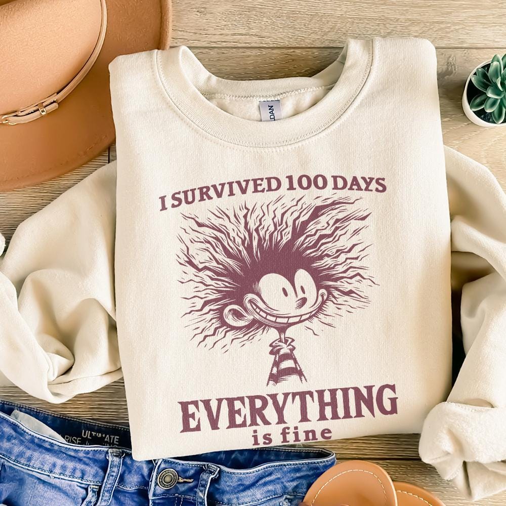 I Survived 100 Days Of School PNG, 100th Day Cartoon School Design - 300