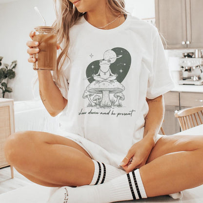 Trendy Artsy Frog Mushroom Design, Cute Frog png - 300 DPI Design for