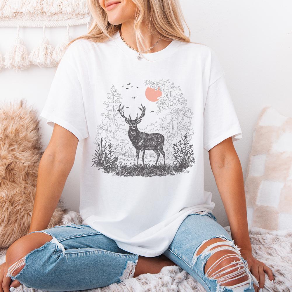 Majestic Deer PNG, Deer Sublimation Print - 300 DPI Design for T-Shirt