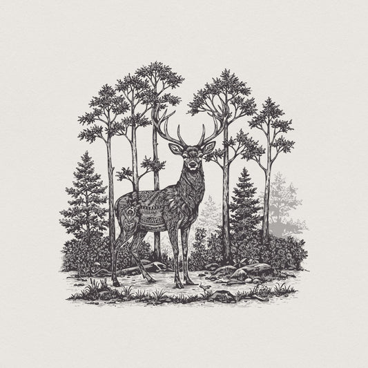 Majestic Deer PNG, Deer Art - 300 DPI Design for T-Shirt