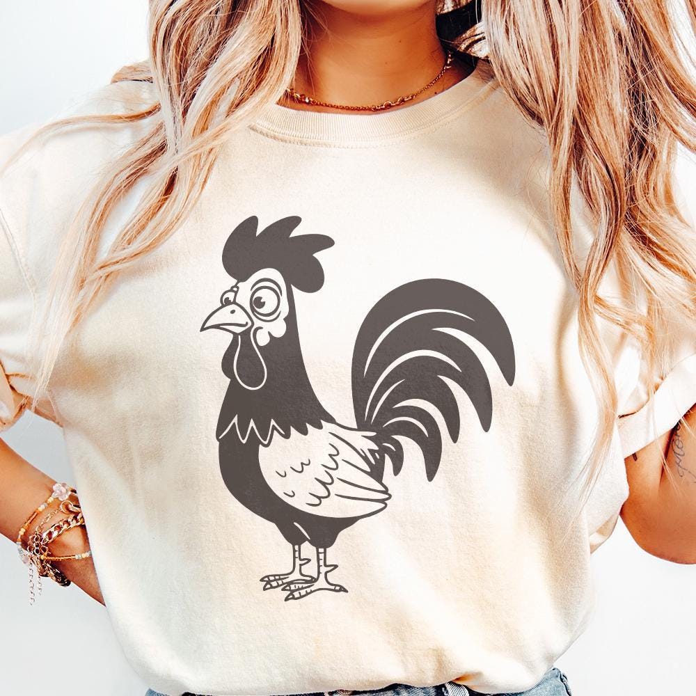 Funny Chicken PNG, Crazy Rooster Sublimation Design - 300 DPI Design for