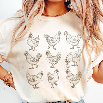 Vintage Chicken Lover PNG Sublimation Design, Farm Life Digital Download