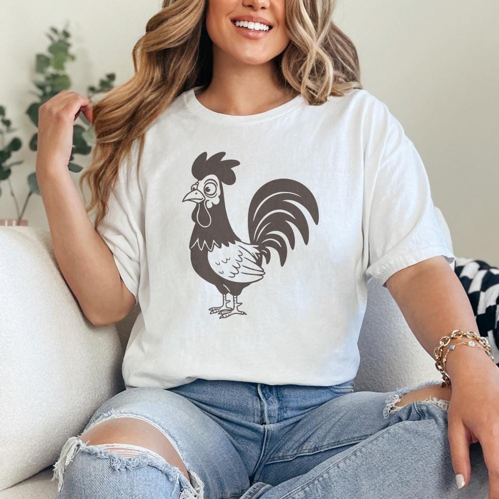 Funny Chicken PNG, Crazy Rooster Sublimation Design - 300 DPI Design for