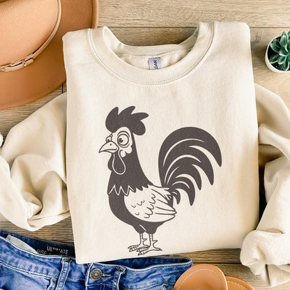 Funny Chicken PNG, Crazy Rooster Sublimation Design - 300 DPI Design for