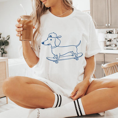 Skateboarding Dog Clipart PNG, Cute Pet Art - 300 DPI Design for T-Shirt