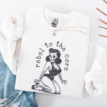 Vintage Pin Up PNG, Halloween Skeleton Clipart - 300 DPI Design for T-Shirt