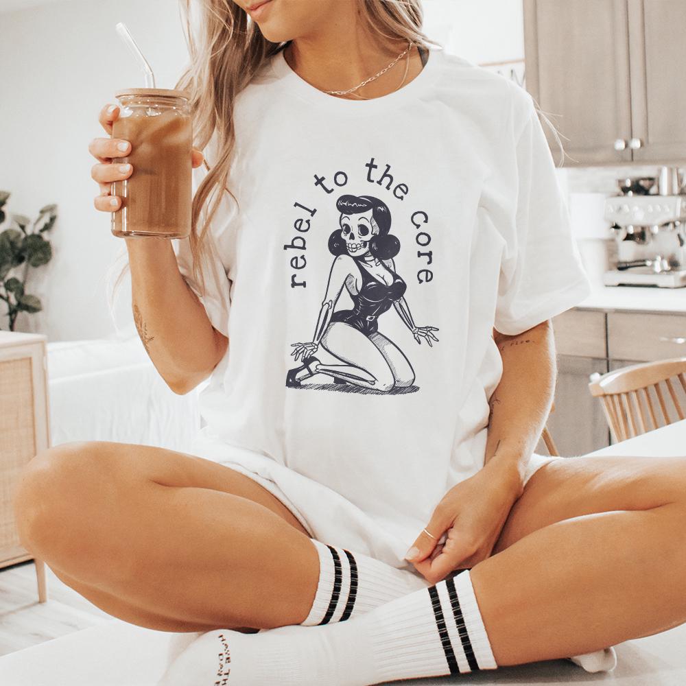 Vintage Pin Up PNG, Halloween Skeleton Clipart - 300 DPI Design for T-Shirt