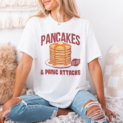 Pancakes and Panic Attacks PNG, Funny Retro Sublimation - 300 DPI Design