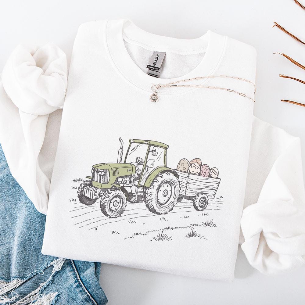 Farm Tractor Sublimation, Easter Tractor PNG - 300 DPI Design for T-Shirt