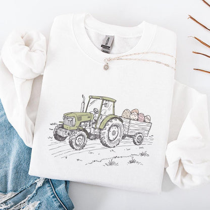 Farm Tractor Sublimation, Easter Tractor PNG - 300 DPI Design for T-Shirt