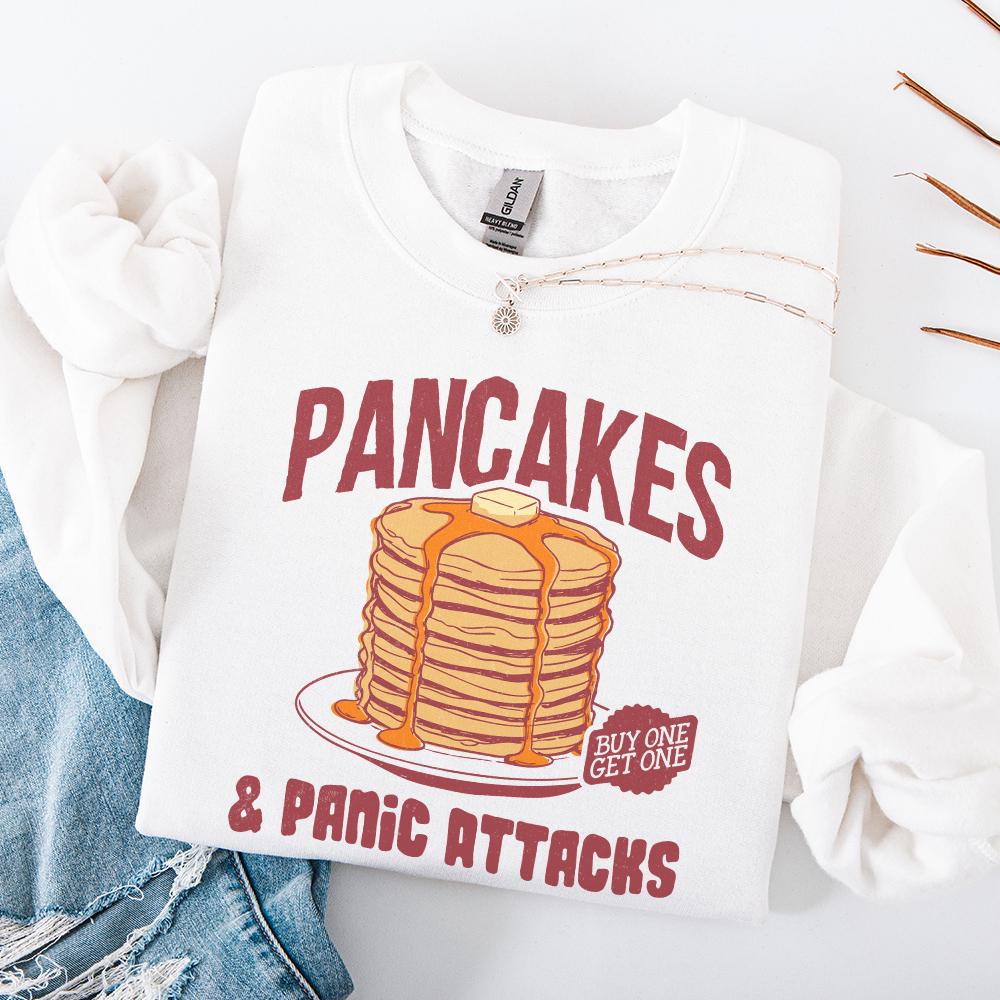 Pancakes and Panic Attacks PNG, Funny Retro Sublimation - 300 DPI Design