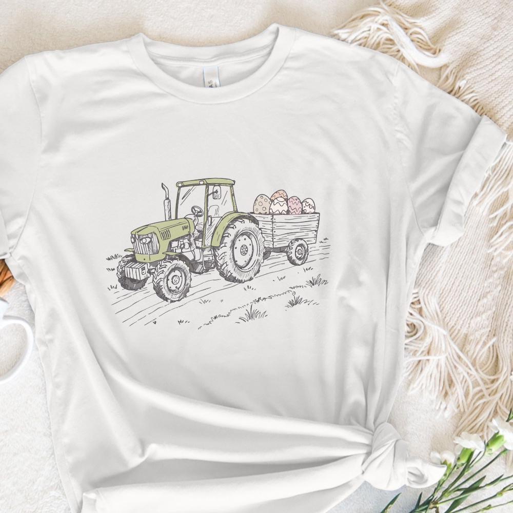 Farm Tractor Sublimation, Easter Tractor PNG - 300 DPI Design for T-Shirt