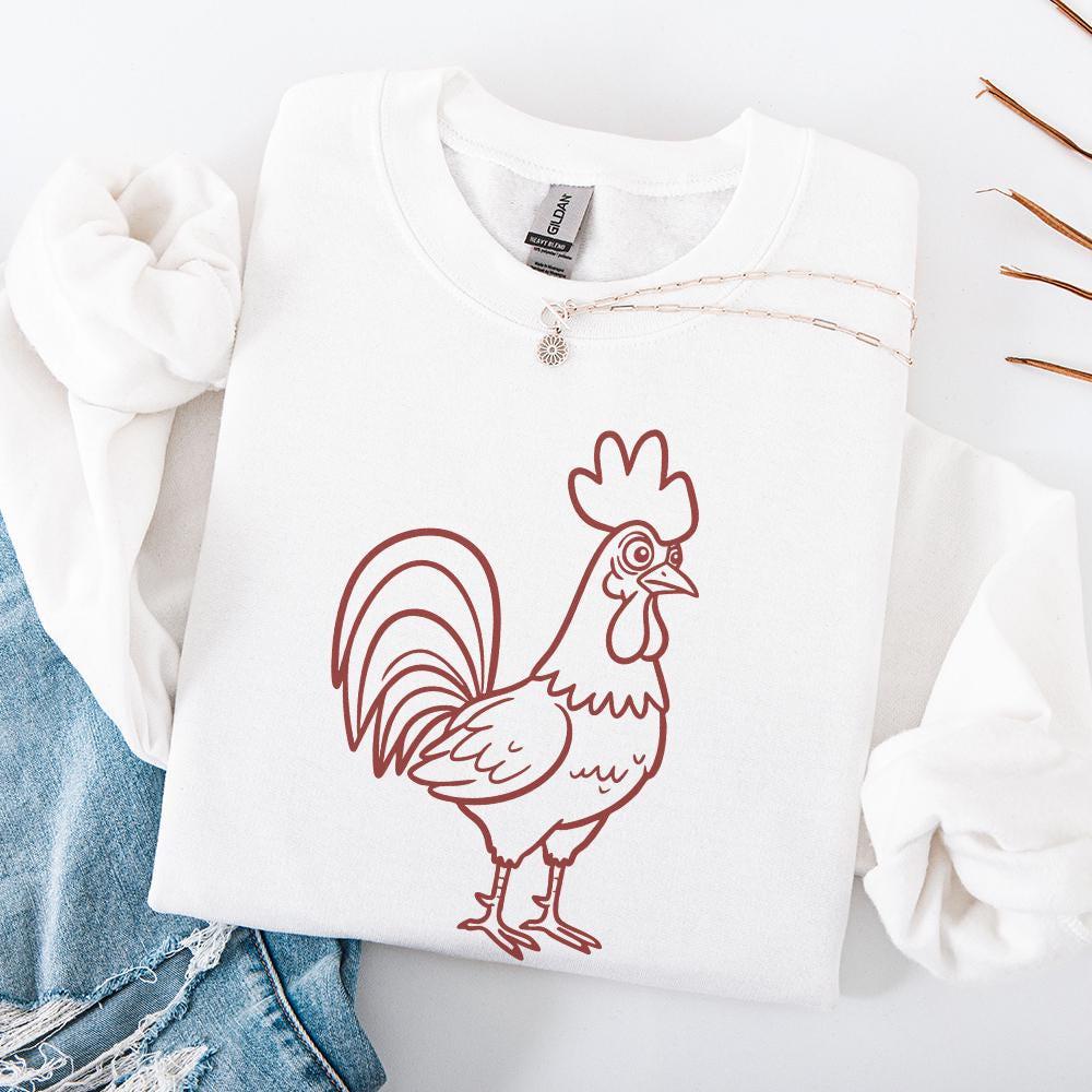 Crazy Chicken PNG, Rooster Clipart - 300 DPI Design for T-Shirt