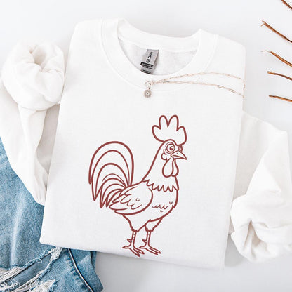 Crazy Chicken PNG, Rooster Clipart - 300 DPI Design for T-Shirt