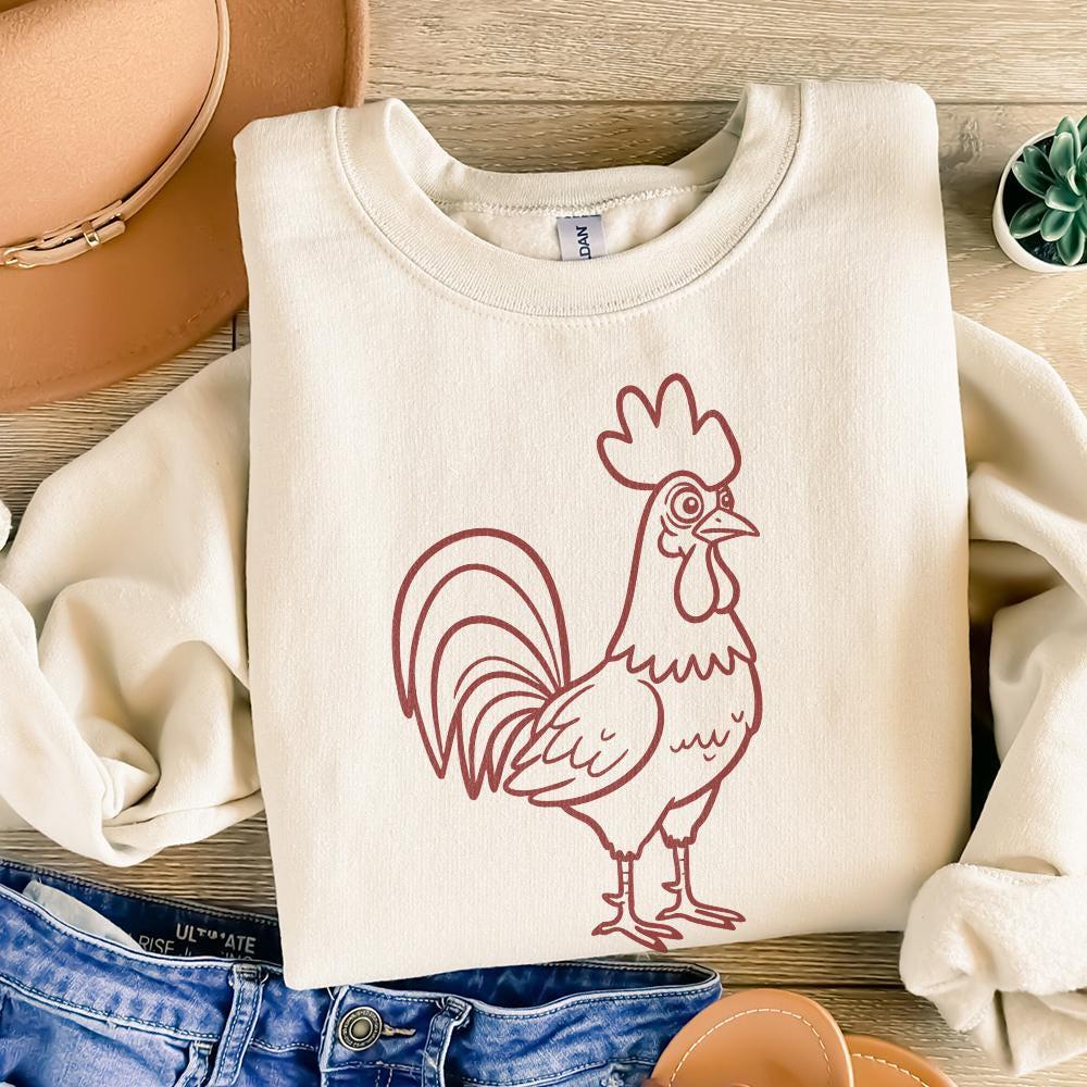 Crazy Chicken PNG, Rooster Clipart - 300 DPI Design for T-Shirt