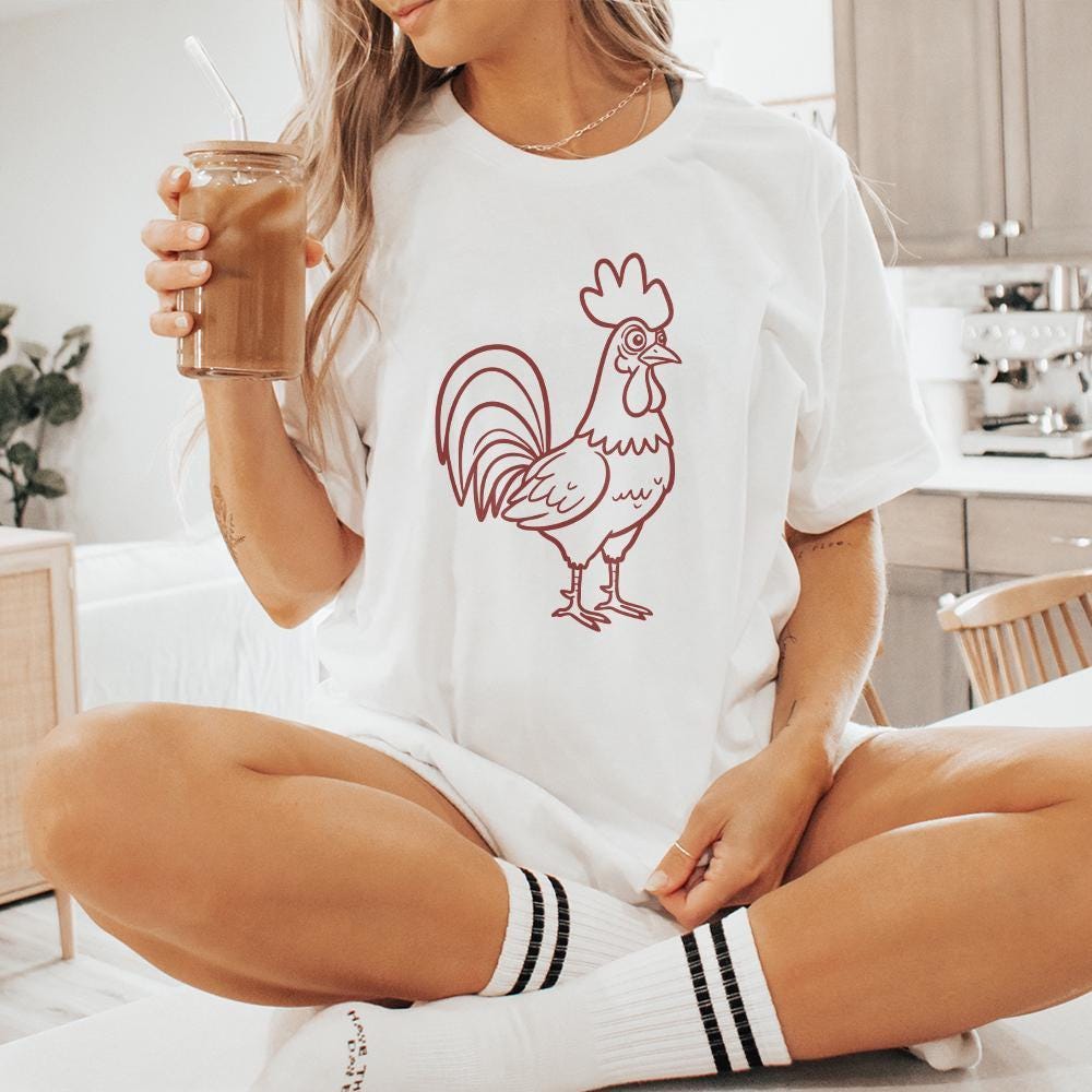 Crazy Chicken PNG, Rooster Clipart - 300 DPI Design for T-Shirt