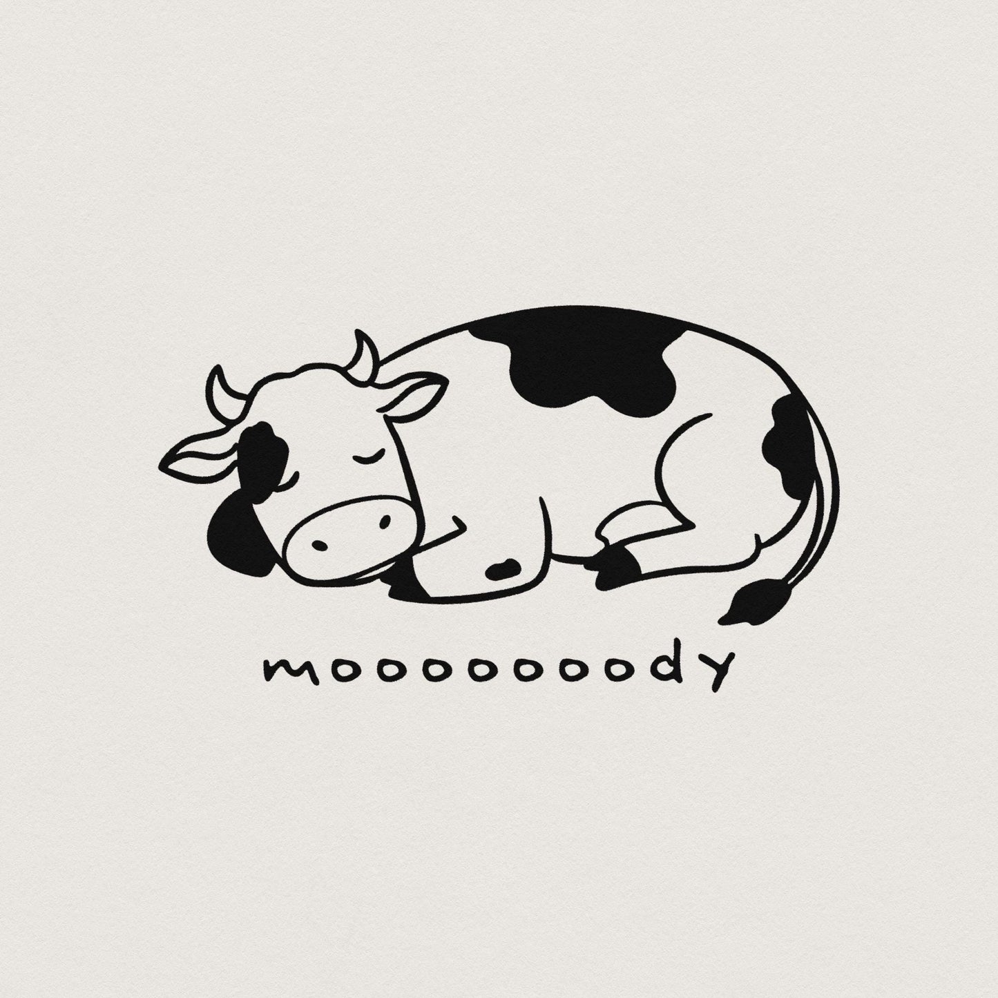 Moody Cow png, Sleepy Cow PNG - 300 DPI Design for T-Shirt