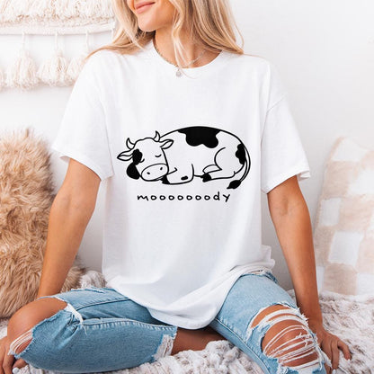Moody Cow png, Sleepy Cow PNG - 300 DPI Design for T-Shirt
