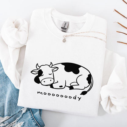Moody Cow png, Sleepy Cow PNG - 300 DPI Design for T-Shirt