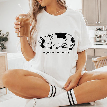 Moody Cow png, Sleepy Cow PNG - 300 DPI Design for T-Shirt