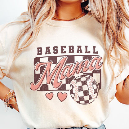 Retro Baseball Mama PNG, Baseball Bow - 300 DPI Design for T-Shirt