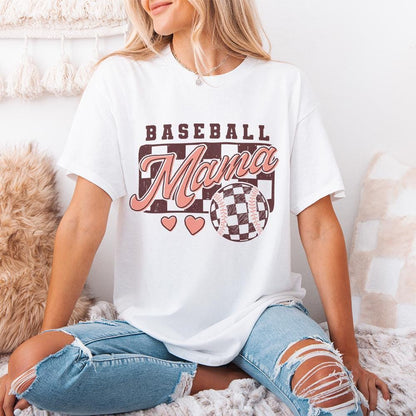 Retro Baseball Mama PNG, Baseball Bow - 300 DPI Design for T-Shirt