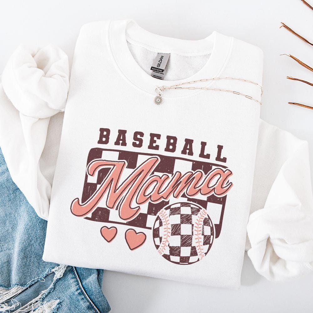Retro Baseball Mama PNG, Baseball Bow - 300 DPI Design for T-Shirt