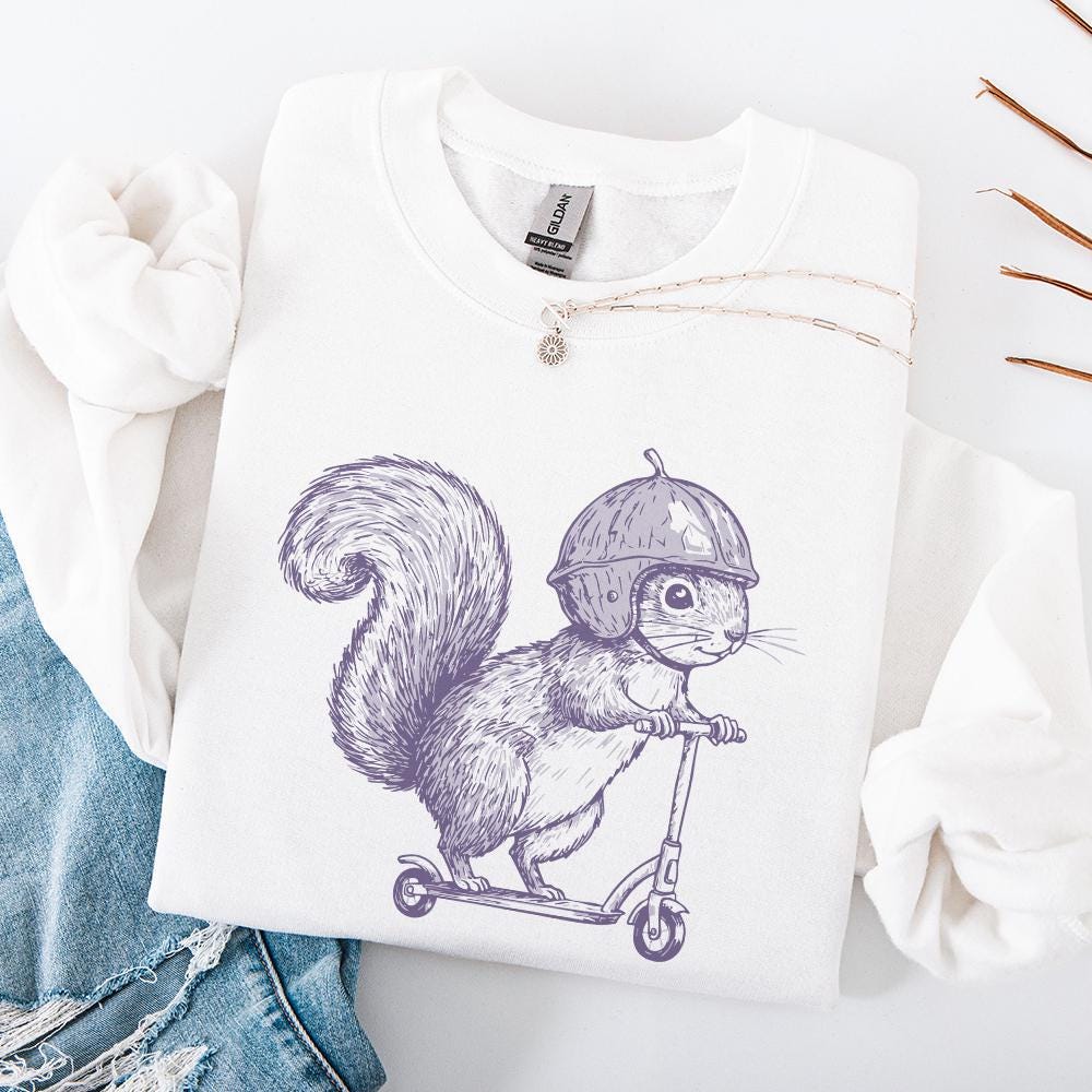 Cute Squirrel PNG Clipart, Funny Quirky Squirrel Design - 300 DPI Design