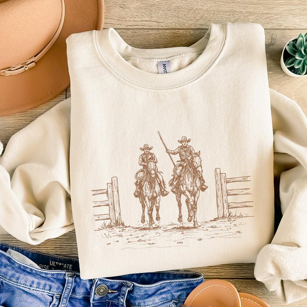 Western Cowboy Vintage Retro PNG, Transparent Graphic Digital Download -