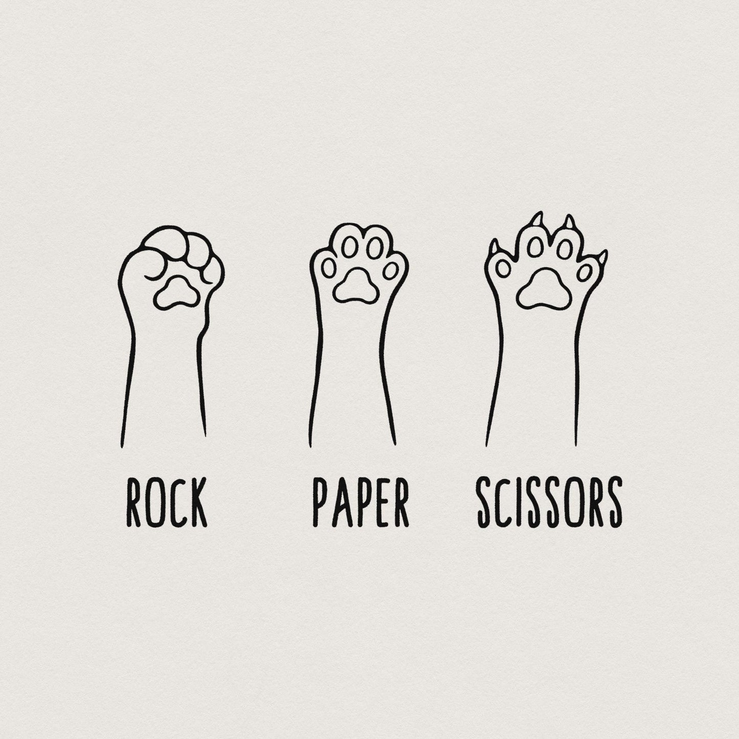 Cat Paw PNG, Rock Paper Scissors - 300 DPI Design for T-Shirt