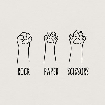Cat Paw PNG, Rock Paper Scissors - 300 DPI Design for T-Shirt