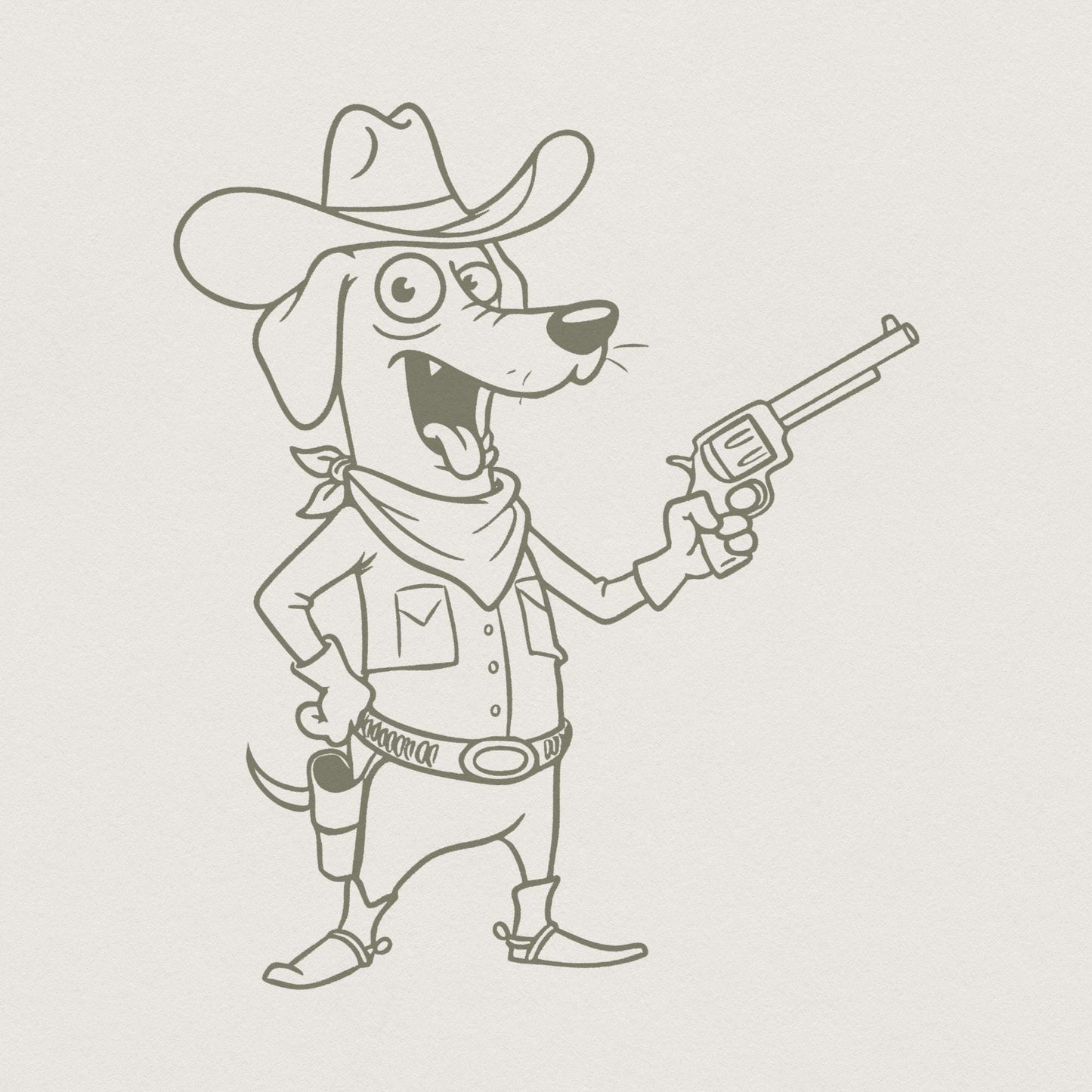 Cowboy Dog PNG, Western Dog Illustration - 300 DPI Design for T-Shirt
