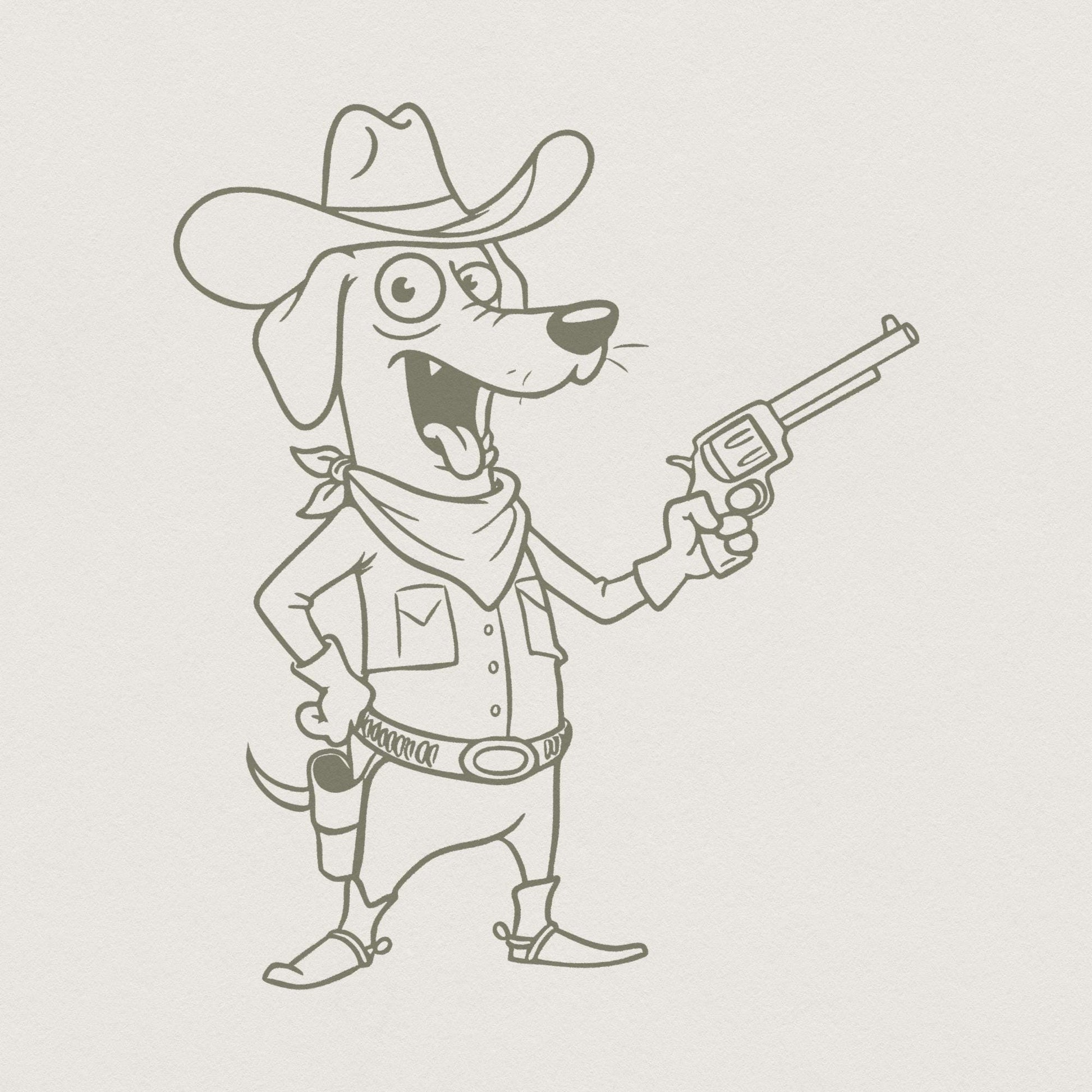 Cowboy Dog PNG, Western Dog Illustration - 300 DPI Design for T-Shirt