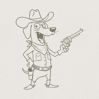 Cowboy Dog PNG, Western Dog Illustration - 300 DPI Design for T-Shirt