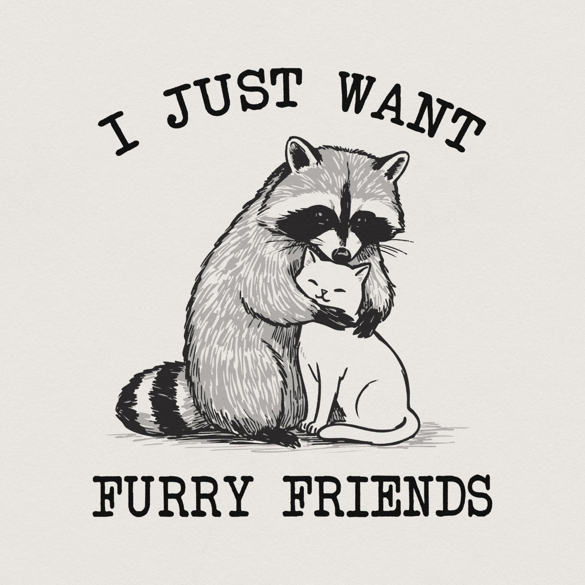 I just want Furry Friends PNG, Retro Vintage Design - 300 DPI Design for