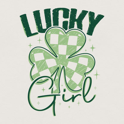 Lucky Girl PNG, St Patrick's Day Western - 300 DPI Design for T-Shirt