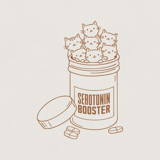 Serotonin Booster Cats PNG, Cute Artsy Design for Moms - 300 DPI Design