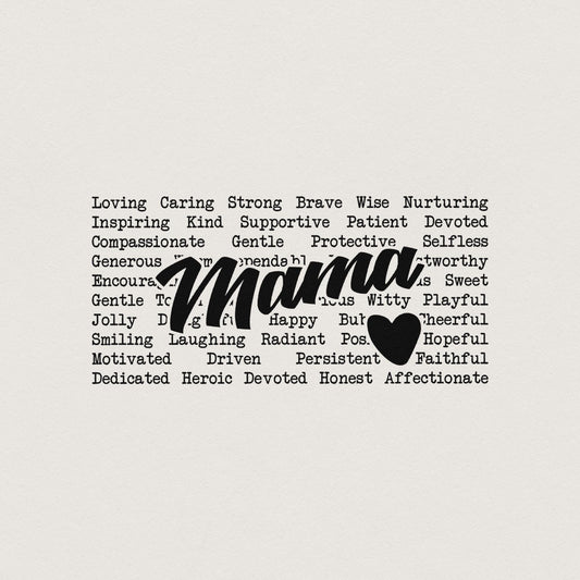 Mama Words Png, Sublimation Design - 300 DPI Design for T-Shirt