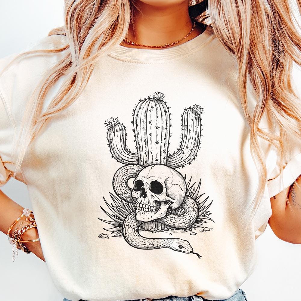 Cactus Skull PNG, Cactus png - 300 DPI Design for T-Shirt
